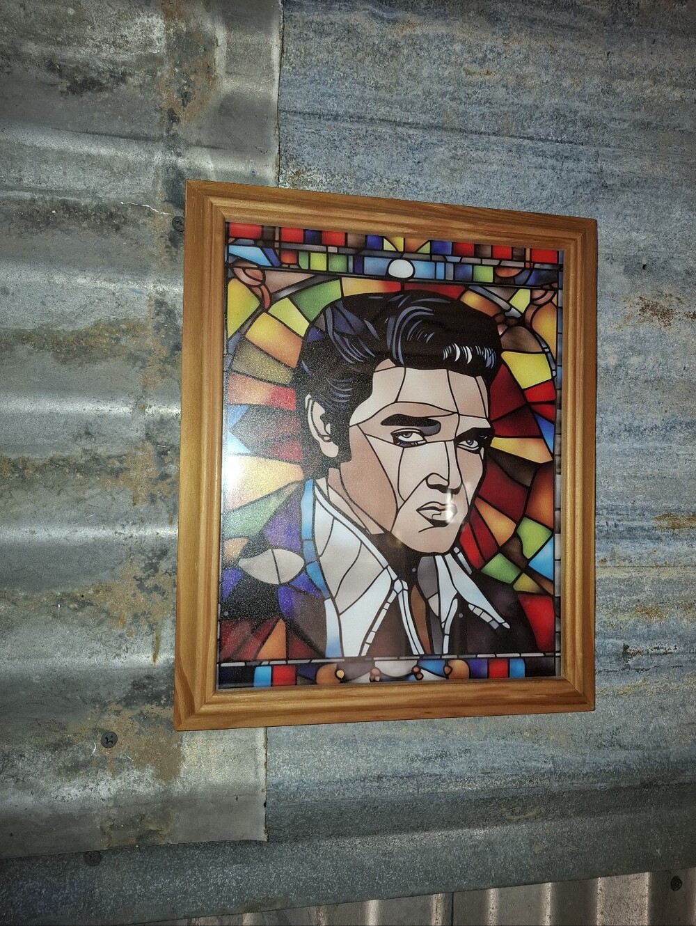 Elvis Presley Stained Glass Style Framed Art Print By Neon Nicho